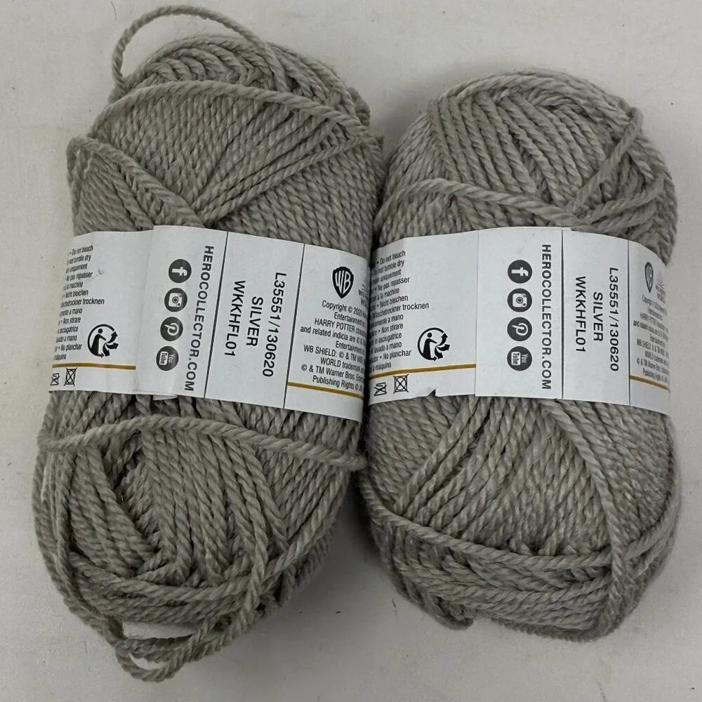 Harry Potter Wizarding World Yarn 3.5mm Size 4 Silver 100% Acrylic Replacement